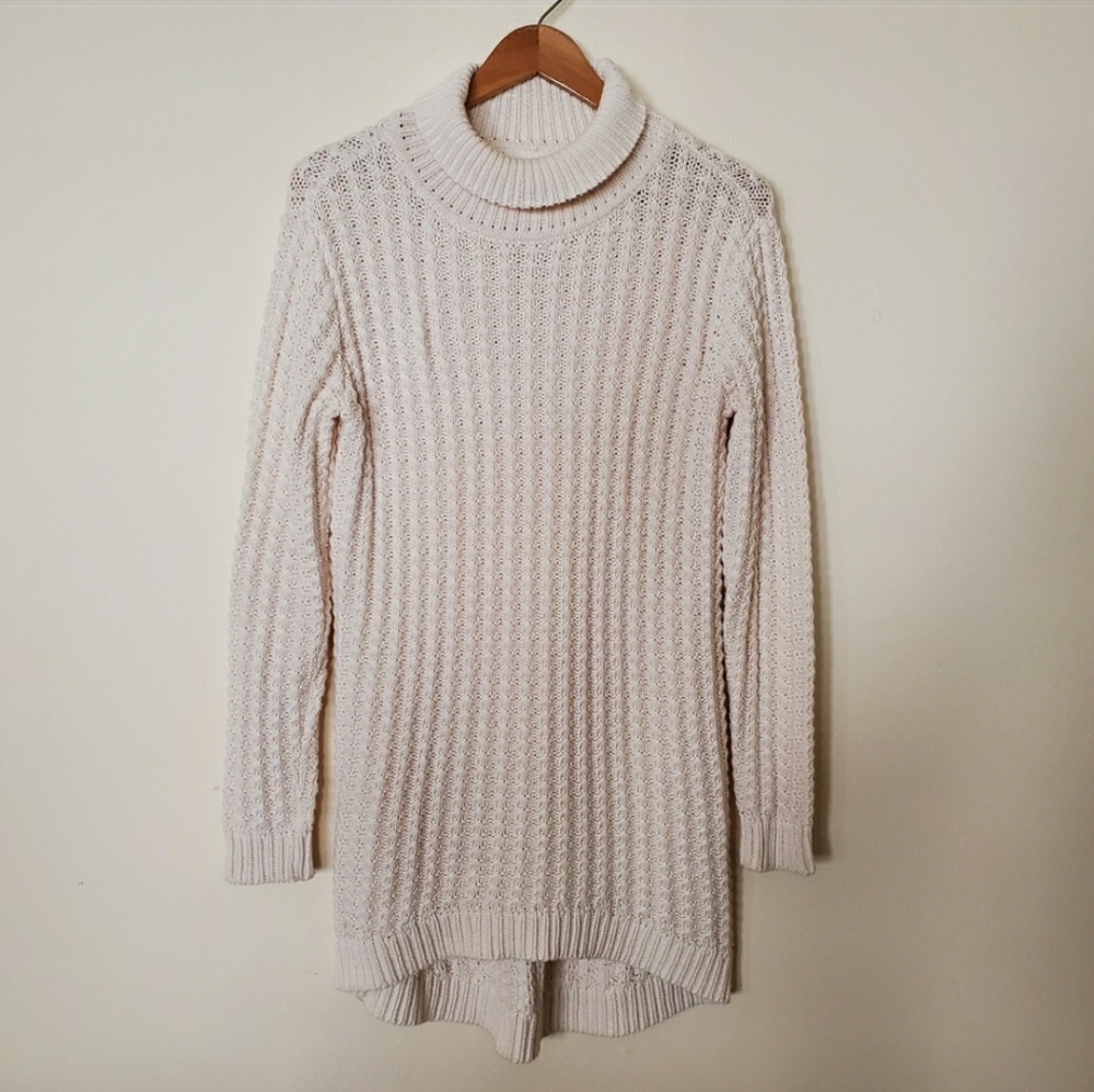 Treasure & Bond Cable Knit Sweater Tunic White